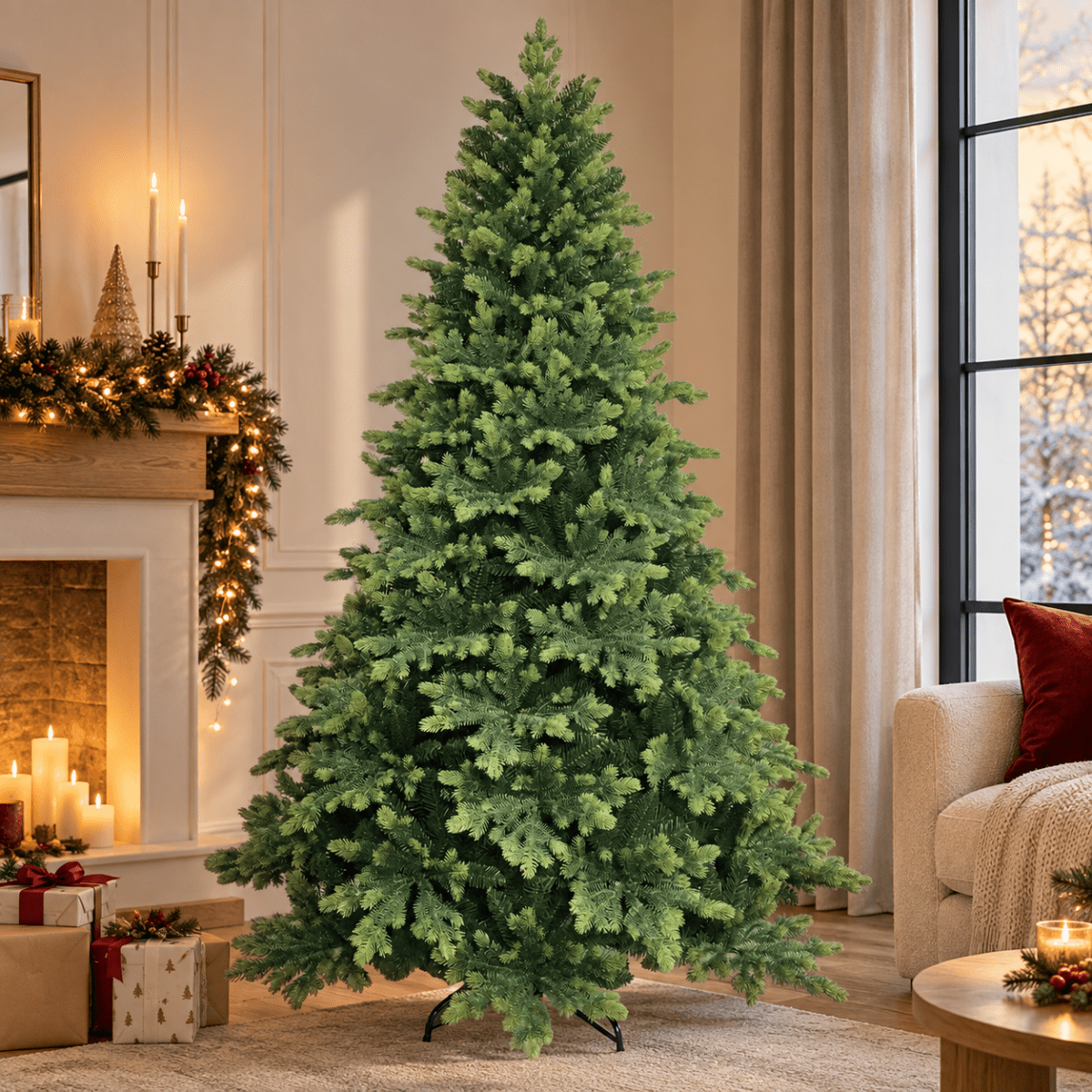 Cansiglio, albero di Natale artificiale con foglie che sfumano dal verde scuro al verde chiaro – foto 2
