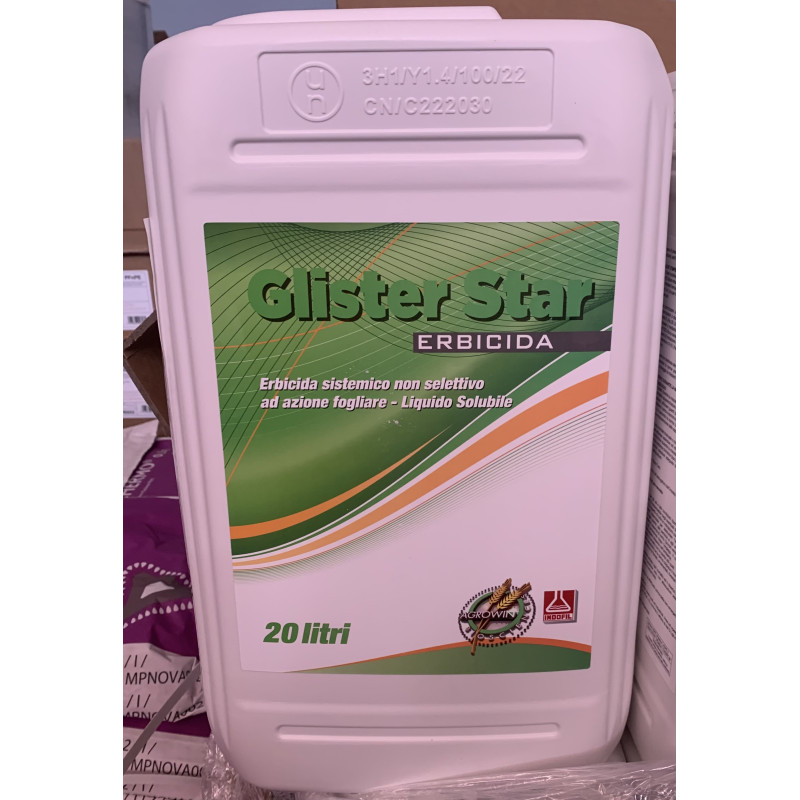 GLISTER STAR lt.20 erbicida totale di post-emergenza glifosate patentino  fitosanitario