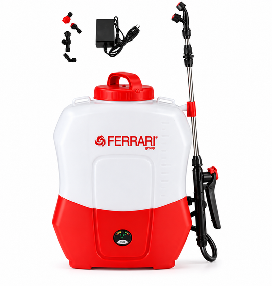 Pompa a spalla elettrica Ferrari 16L – Batteria al Litio 4 Bar