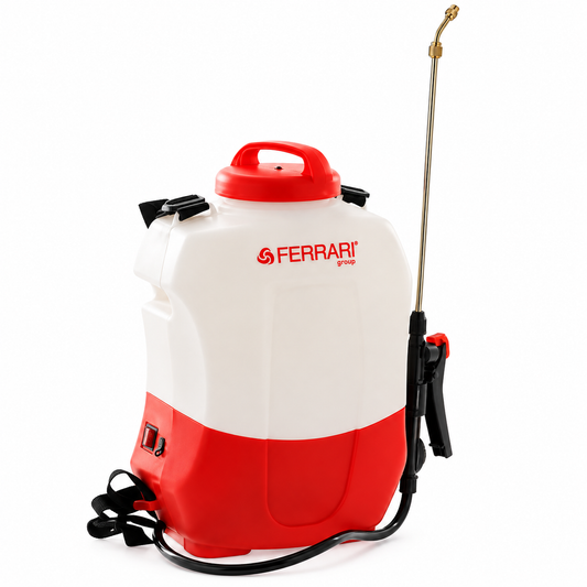 Pompa a spalla elettrica 8L Ferrari – Batteria al Litio per trattamenti e diserbo