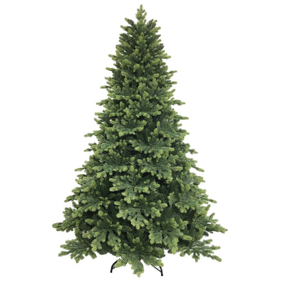 Dettaglio delle punte chiare sui rami dell'albero di Natale Darsy Plus Xone al centro di un salone