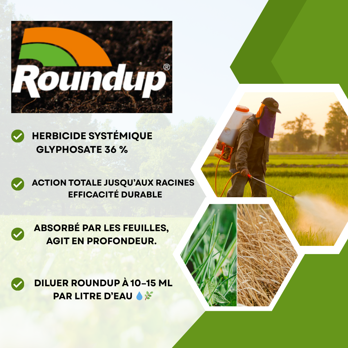 roundup glyphosate 360 herbicide ROUNDUP 360 POWER 2.0 Désherbant/herbicide total - Glyphosate