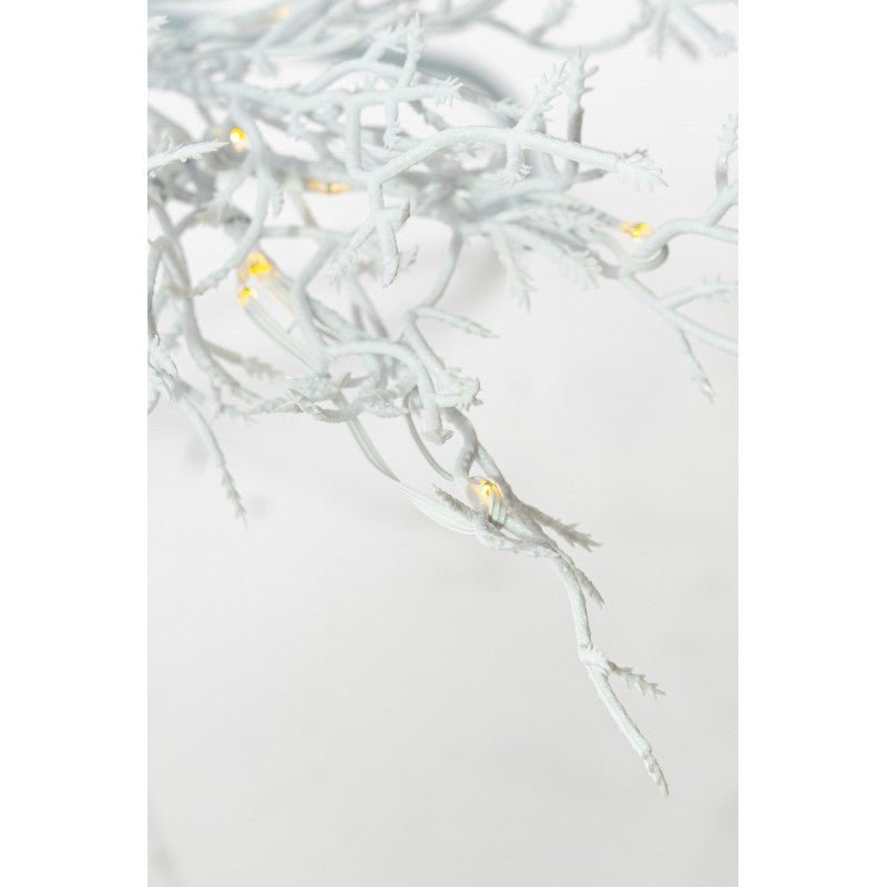 Albero di Natale bianco Vega LVG Design con mini LED caldi accesi sulla chioma candida – foto 6
