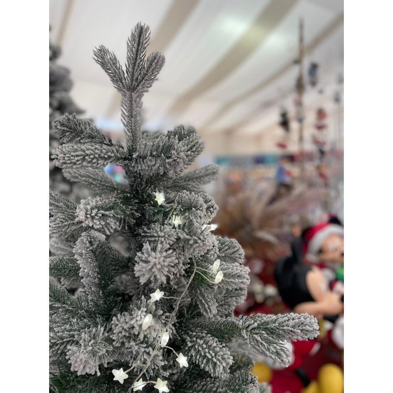 Albero di Natale slim Cogne LVG Design, sagoma stretta con rami floccati di bianco – foto 11