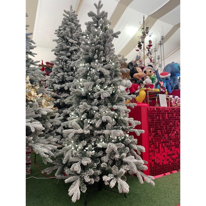 Albero di Natale slim Cogne LVG Design, sagoma stretta con rami floccati di bianco – foto 9