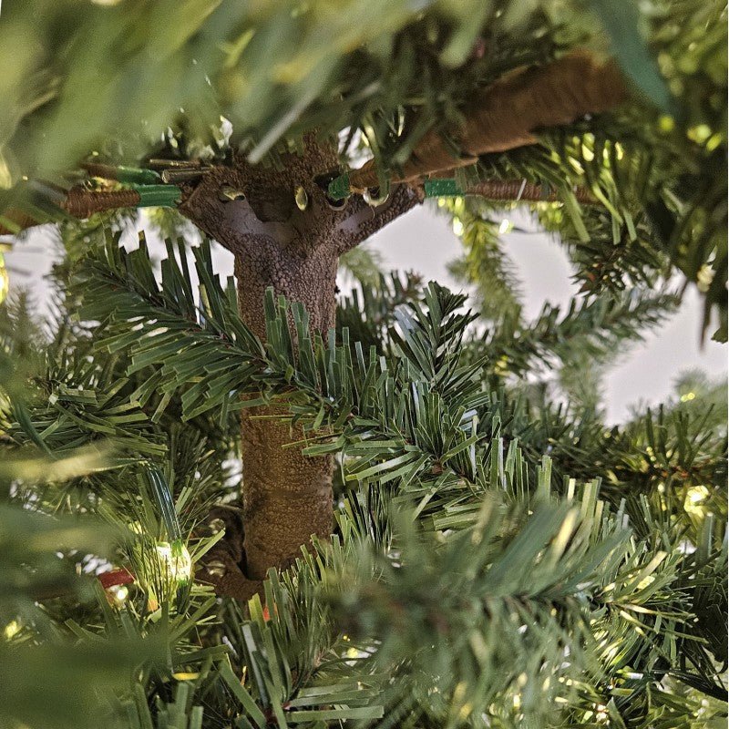 Orione, albero di Natale da 210 cm con 2000 LED accesi, tronco venato e base marrone – foto 4