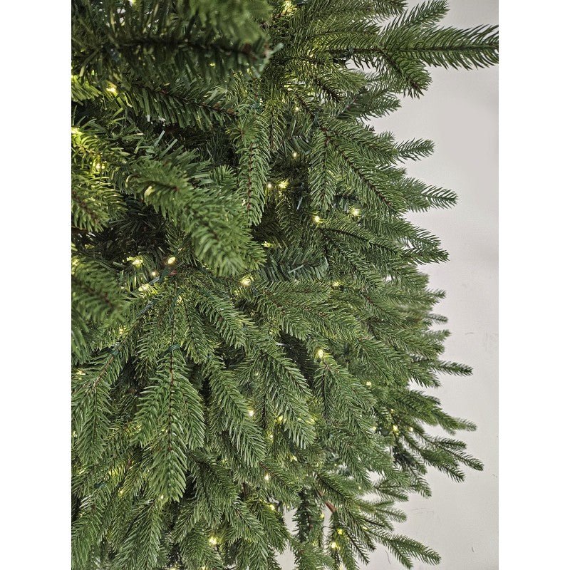 Orione, albero di Natale da 210 cm con 2000 LED accesi, tronco venato e base marrone – foto 3