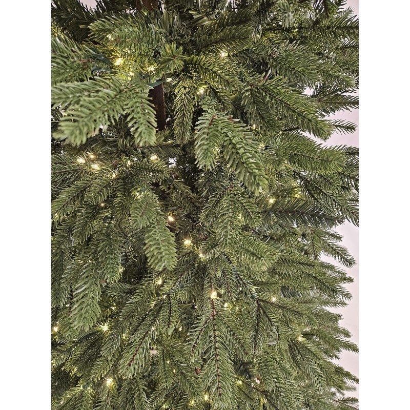 Orione, albero di Natale da 210 cm con 2000 LED accesi, tronco venato e base marrone – foto 2
