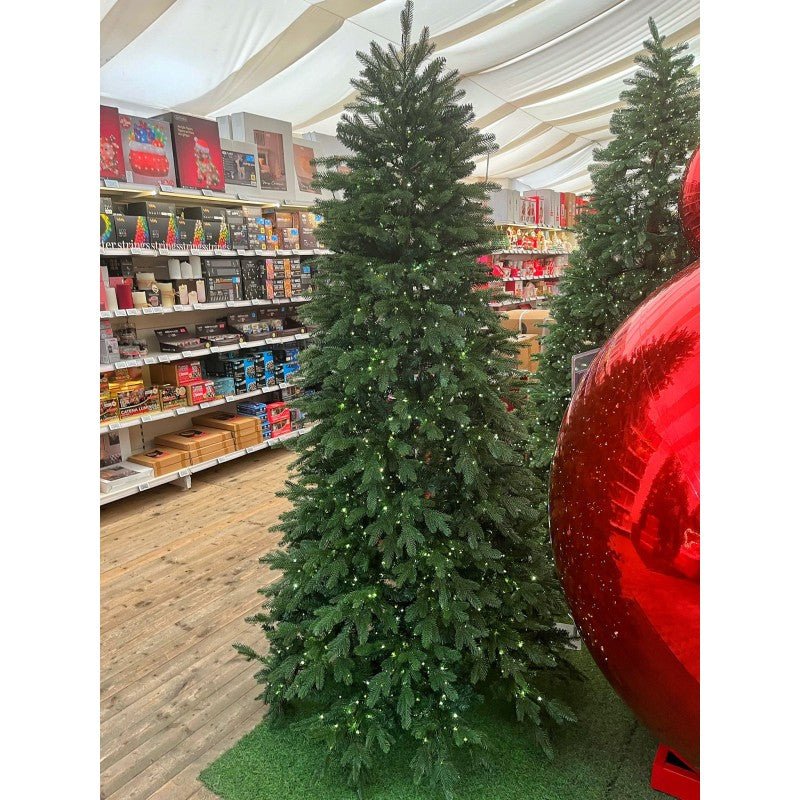 Orione, albero di Natale da 210 cm con 2000 LED accesi, tronco venato e base marrone – foto 5