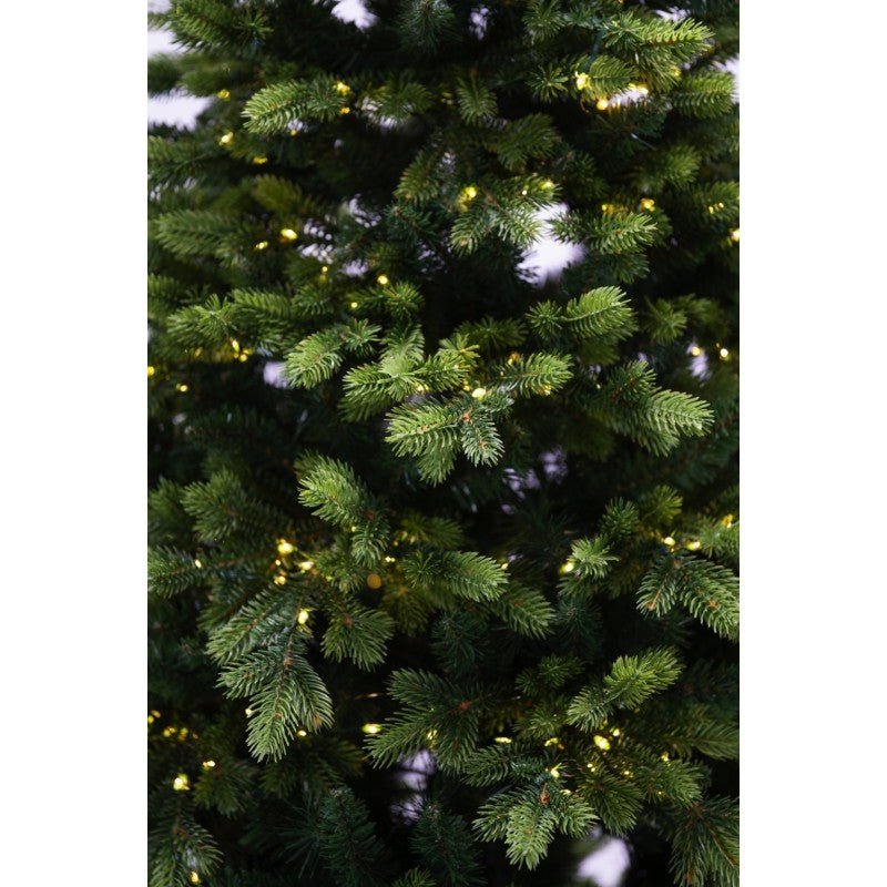 Altair, albero natalizio con tronco a vista effetto legno, punte sfumate e LED accesi – foto 5