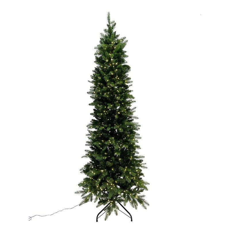 Alcione Slim LVG Design acceso, albero di Natale stretto con LED bianco caldo già integrati