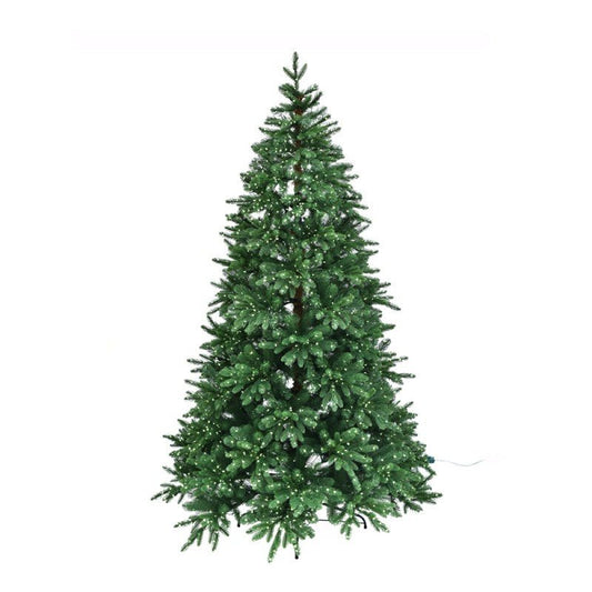 Albero di Natale artificiale Polluce acceso, con LED caldi distribuiti su rami verdi folti