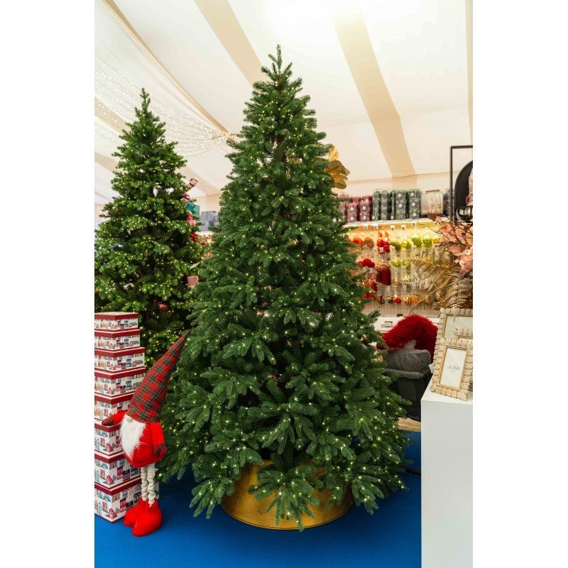 Albero di Natale artificiale Polluce acceso, con LED caldi distribuiti su rami verdi folti – foto 9