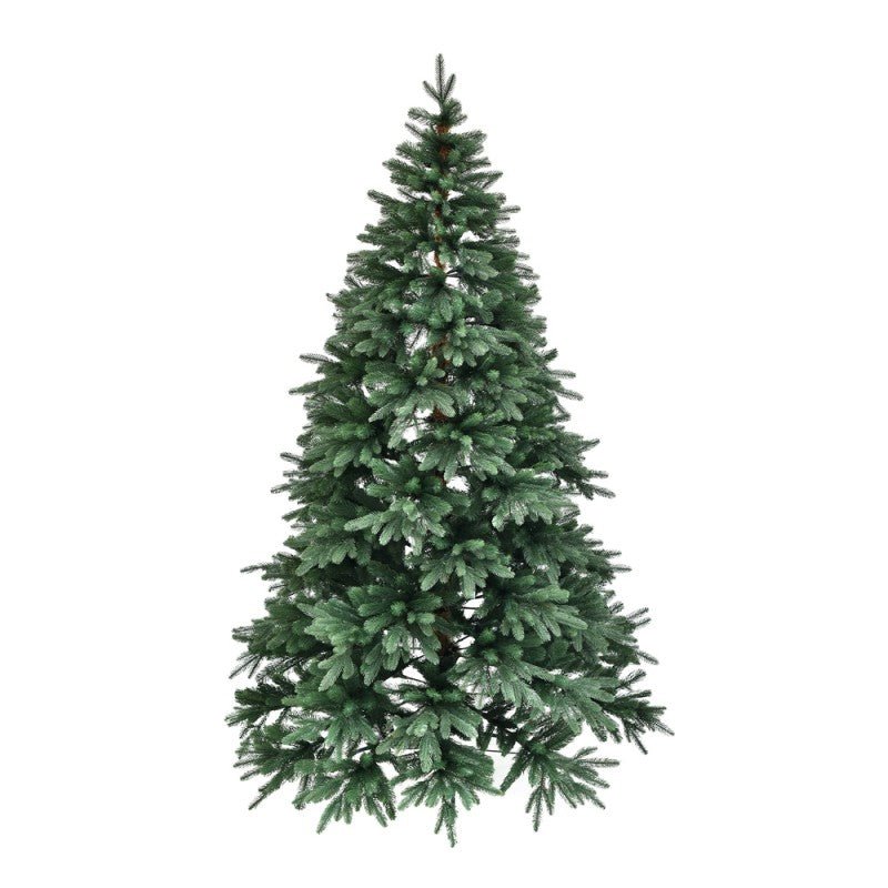 Albero di Natale artificiale Abetone con aghi in PE effetto real touch di colore verde intenso