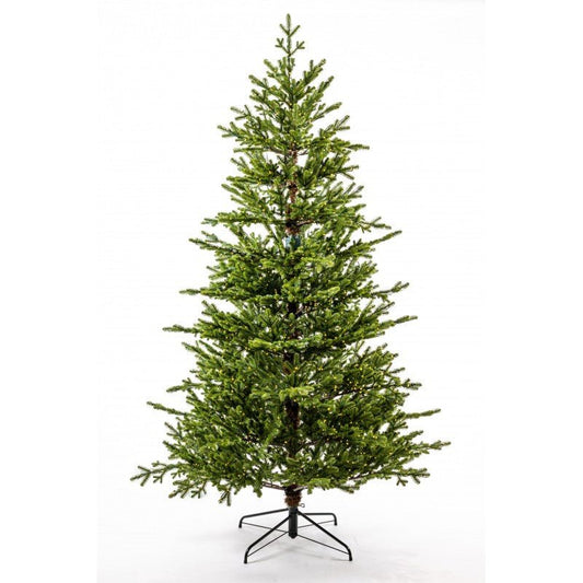 Albero di Natale artificiale Maia alto 225 cm con chioma verde in PE e mini LED caldi accesi