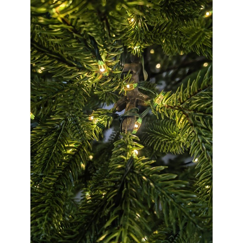 Albero di Natale artificiale Maia alto 225 cm con chioma verde in PE e mini LED caldi accesi – foto 3