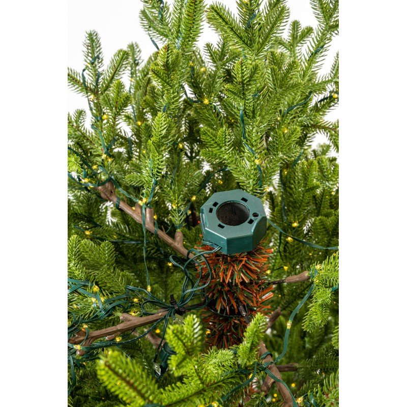 Albero di Natale artificiale Maia alto 225 cm con chioma verde in PE e mini LED caldi accesi – foto 10