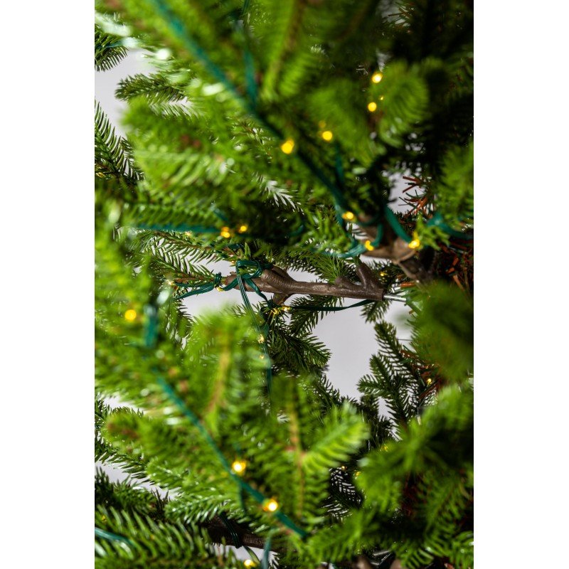 Albero di Natale artificiale Maia alto 225 cm con chioma verde in PE e mini LED caldi accesi – foto 8