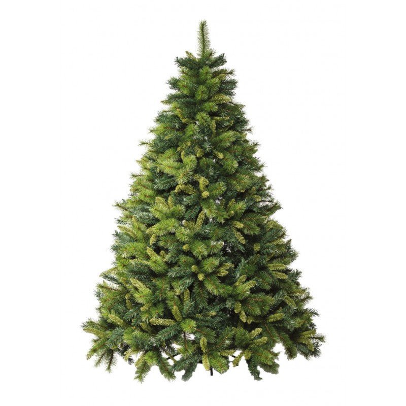 Albero di Natale artificiale Aveto, chioma all'americana con rami ad ago e a foglia larga e stretta