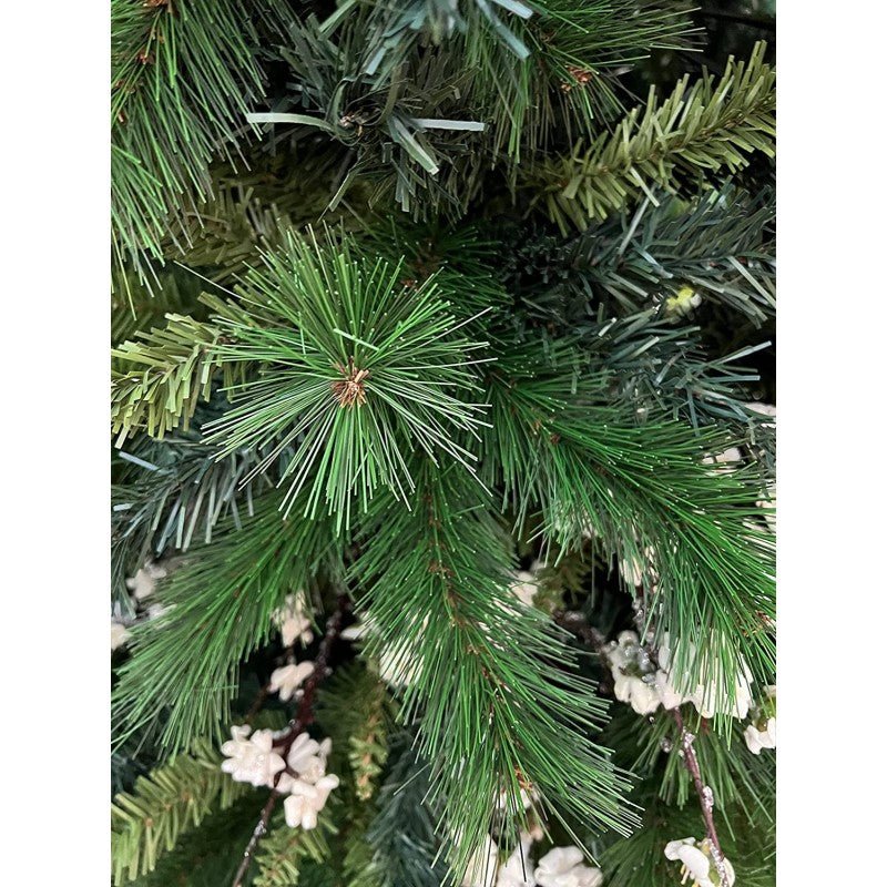 Albero di Natale artificiale Aveto, chioma all'americana con rami ad ago e a foglia larga e stretta – foto 7