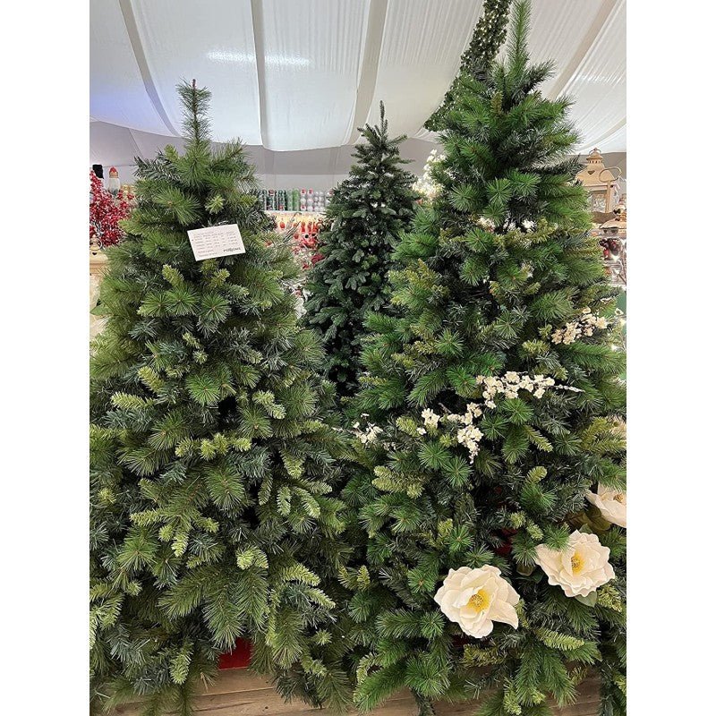 Albero di Natale artificiale Aveto, chioma all'americana con rami ad ago e a foglia larga e stretta – foto 6