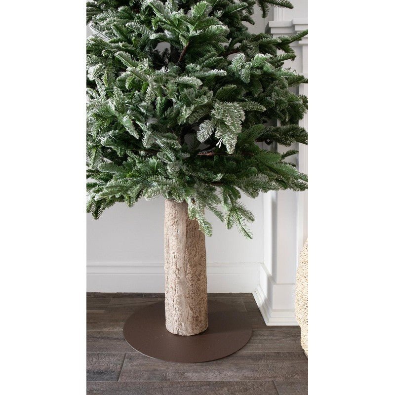 Moena Slim LVG Design, albero natalizio stretto e innevato sollevato su tronco naturale – foto 4