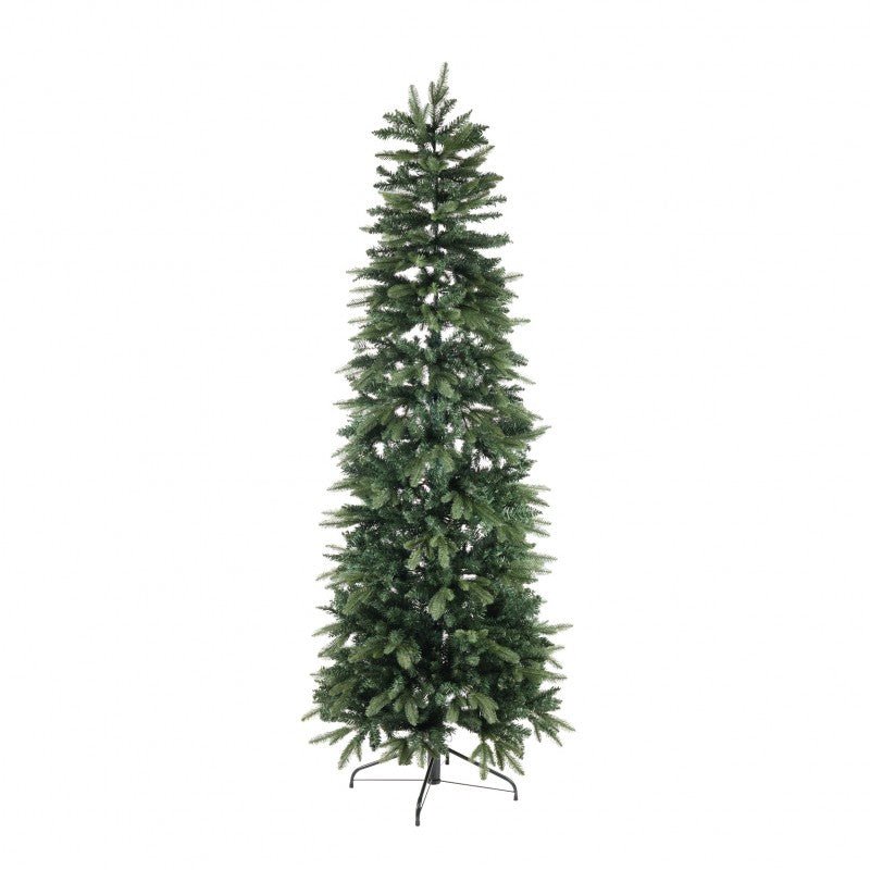 Guinigi Slim LVG Design, albero di Natale salvaspazio verde realistico con rami in PE e PVC