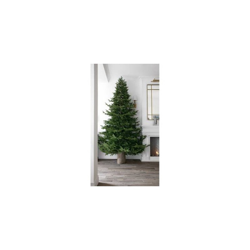 Albero di Natale artificiale con base a tronco realistica