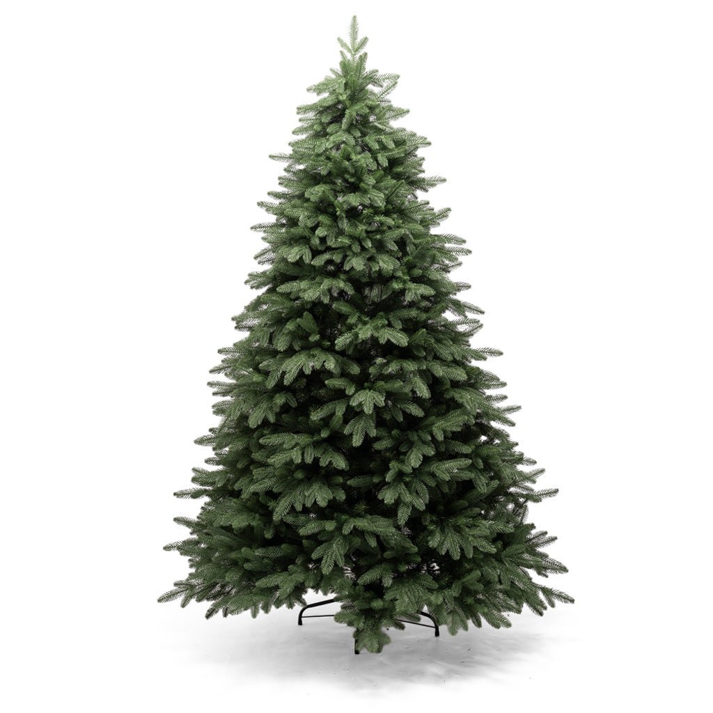 Casentino, albero di Natale artificiale verde dalla forma libera con rami distanziati in PE e PVC