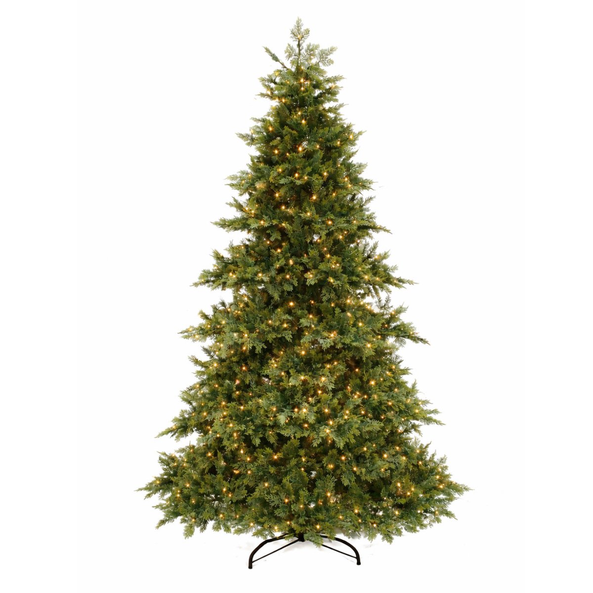 Spica, albero di Natale effetto cipresso alto 210 cm illuminato da 600 LED a luce calda