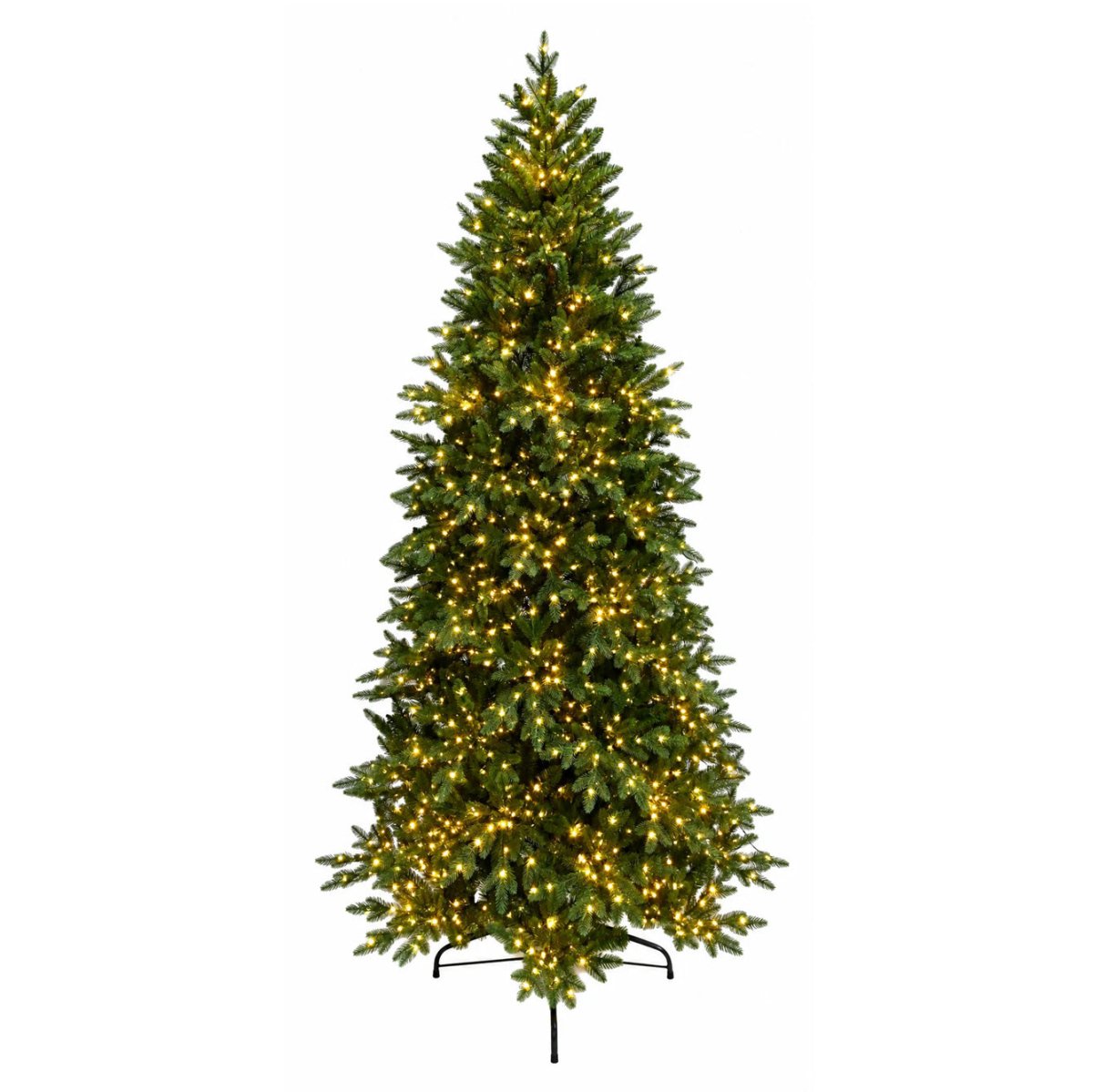 Electra Slim, albero di Natale stretto e salvaspazio con LED integrati accesi tra i rami verdi
