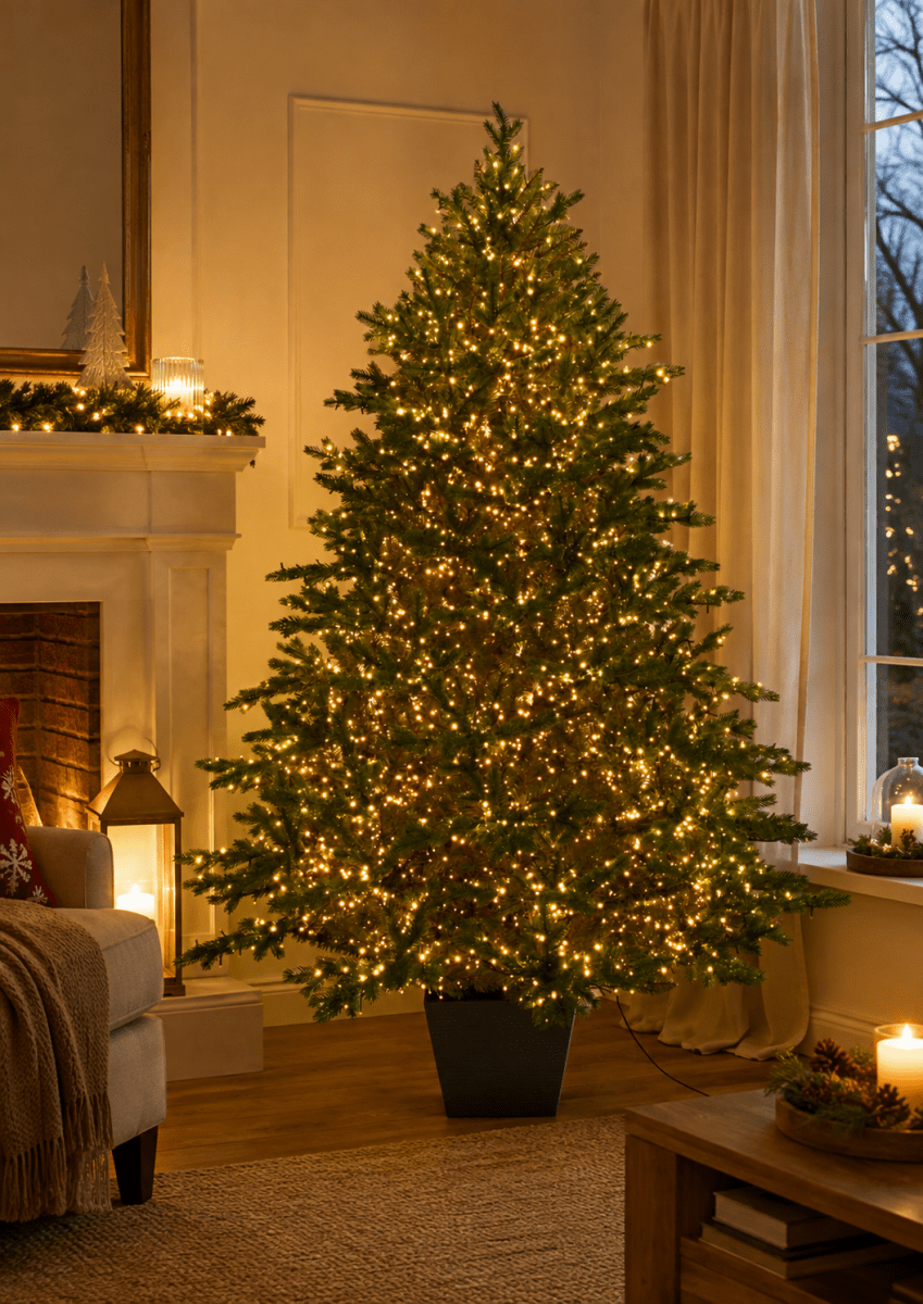 Albero di Natale Regolo illuminato da migliaia di LED, sistemato nel suo vaso quadrato – foto 2
