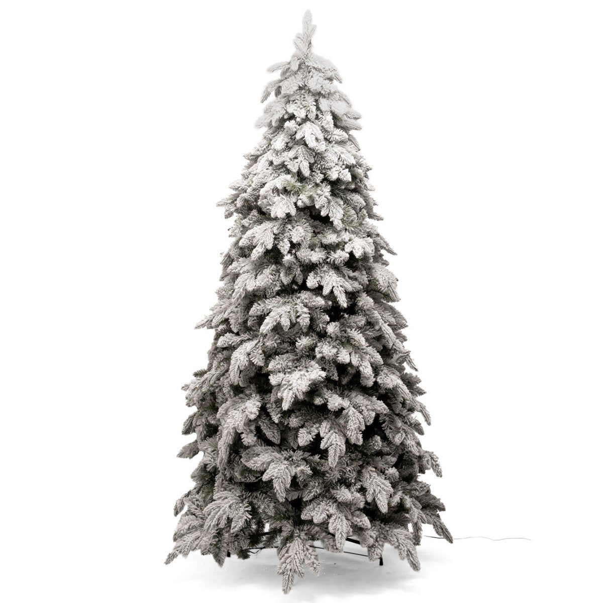 Albero di Natale artificiale Misurina con floccatura bianca e rami piegati verso il basso – foto 3