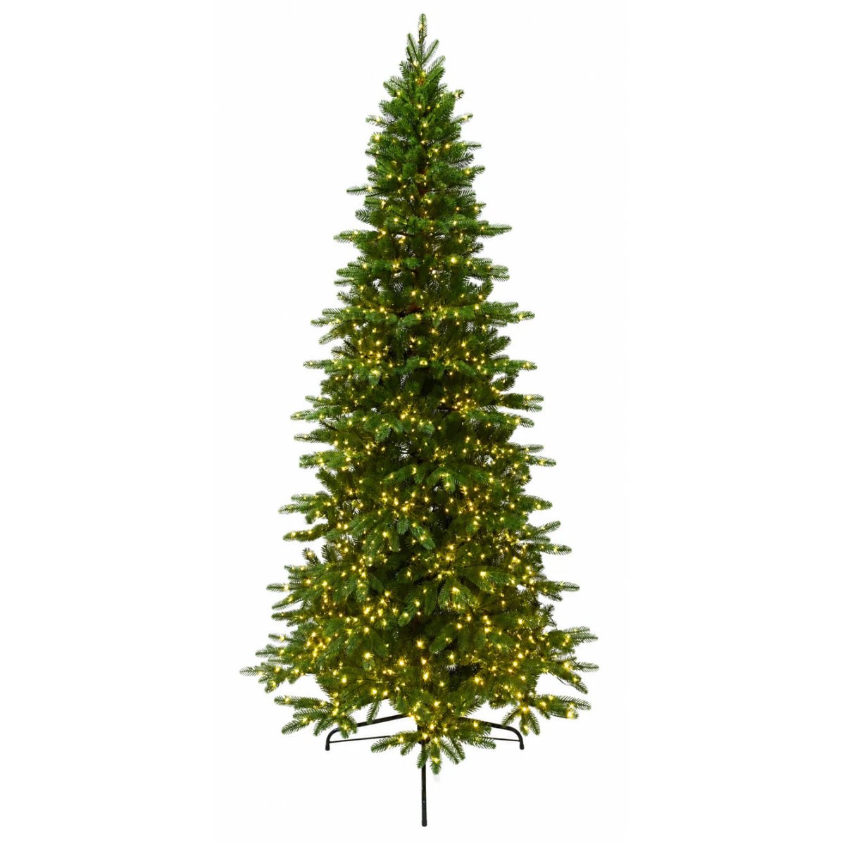 Deneb Slim, albero natalizio stretto e alto in PE effetto Real Touch con LED su tutti i rami – foto 3